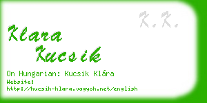 klara kucsik business card
